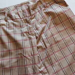Adidas Women's Golf Shorts Size 10 Clima Lite Plaid Bermuda Flat Front Polyester